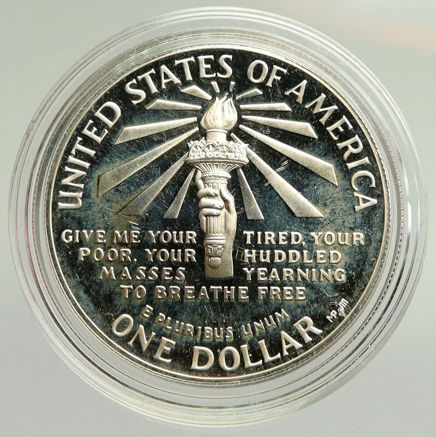 1986S UNITED STATES Ellis Island Statue of Liberty NY Proof Silver $ Coin i94796