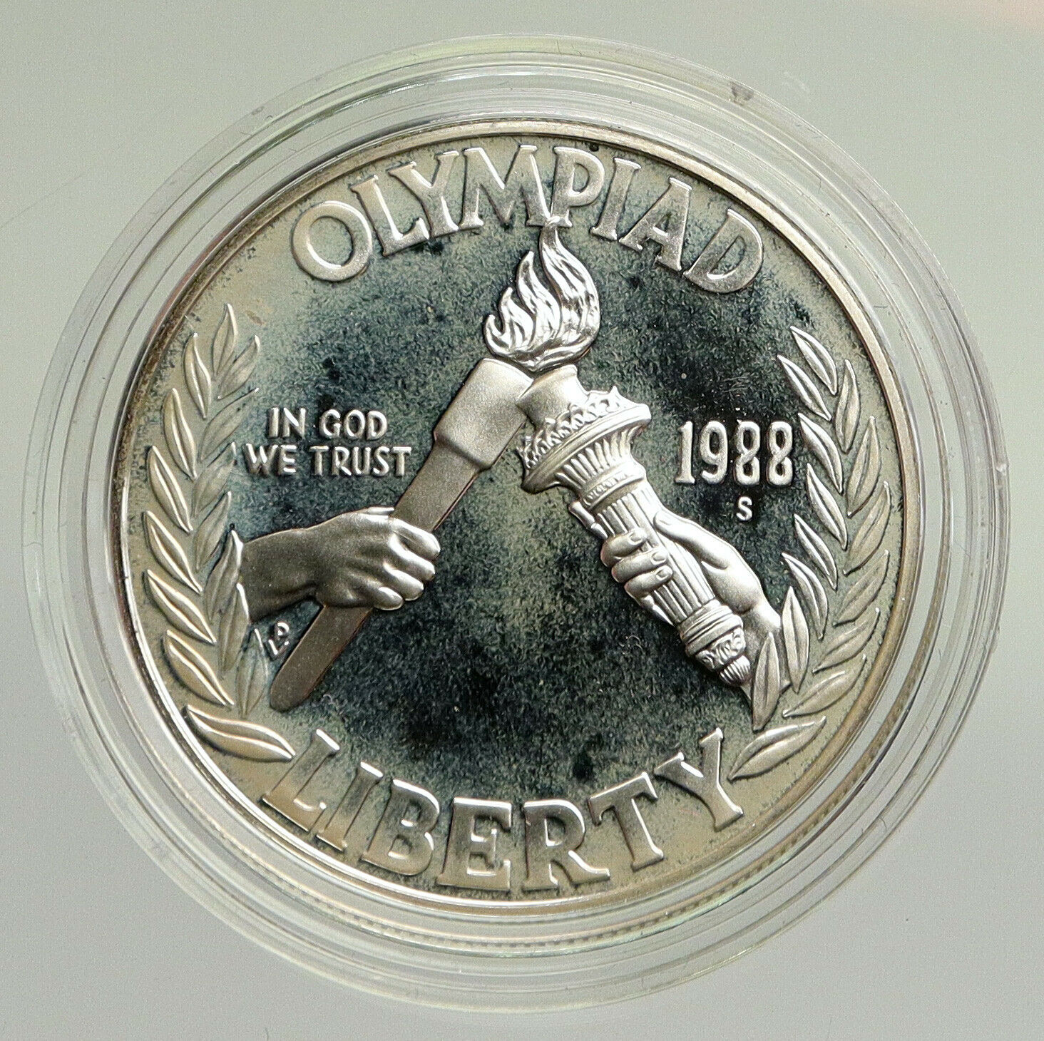 1988 S UNITED STATES US Olympics Seoul Korea OLD Proof SILVER Dollar Coin i94800