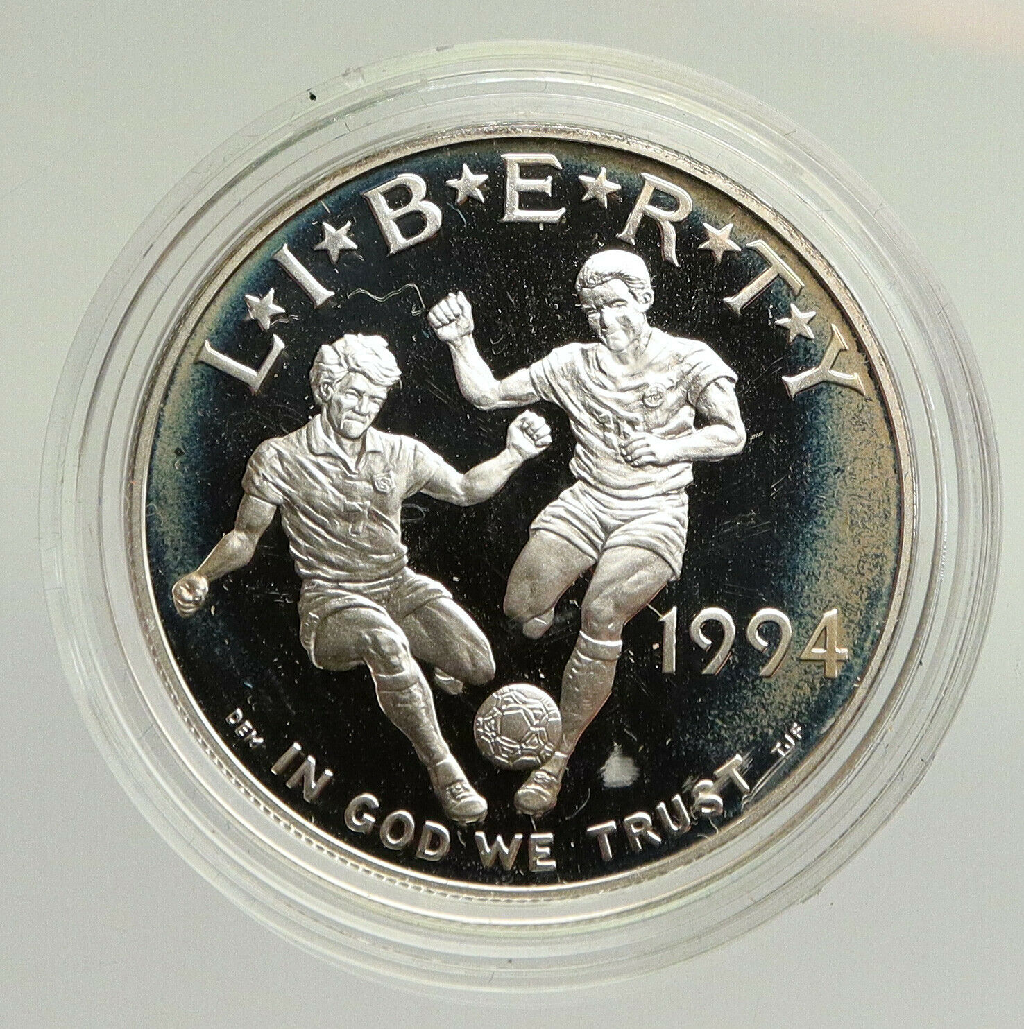 1994 USA United States FIFA World Cup Soccer Football Proof Silver $ Coin i94801