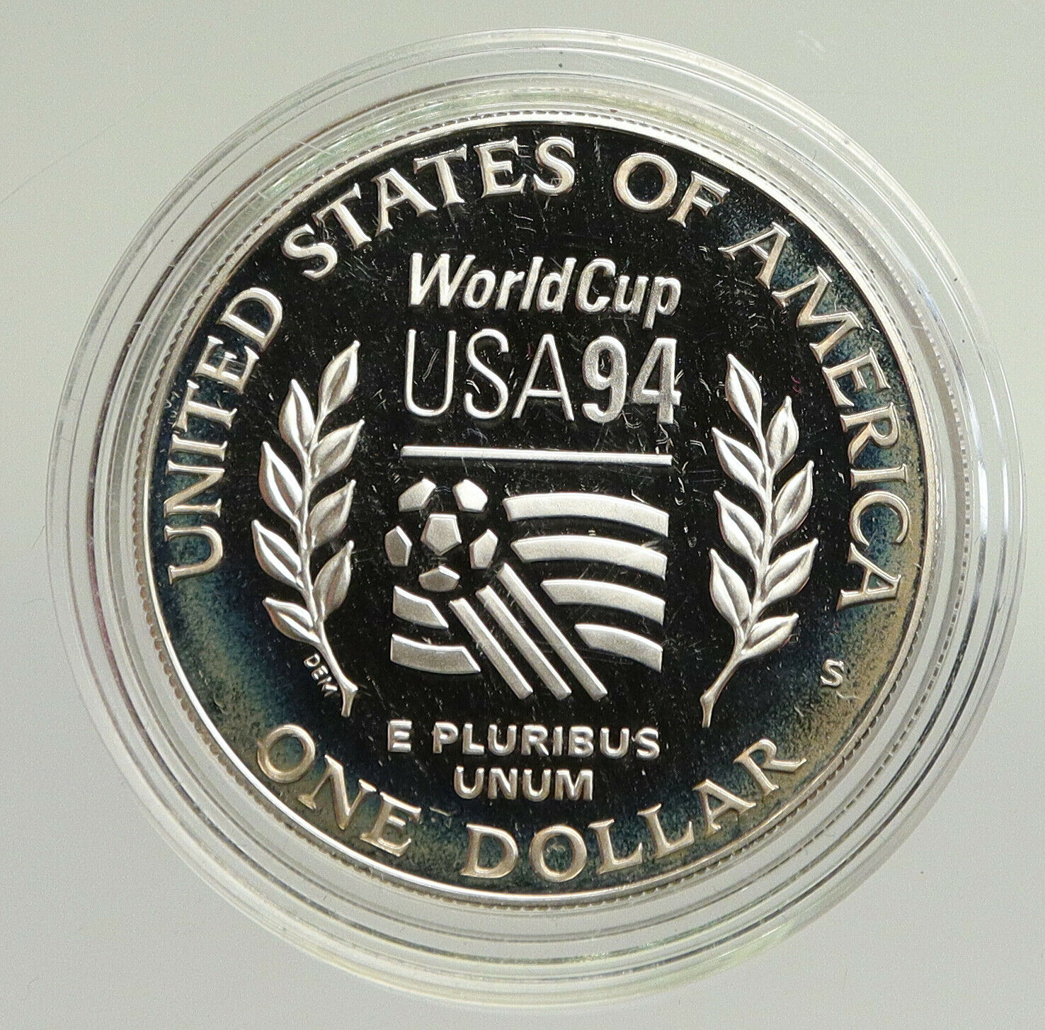 1994 USA United States FIFA World Cup Soccer Football Proof Silver $ Coin i94801