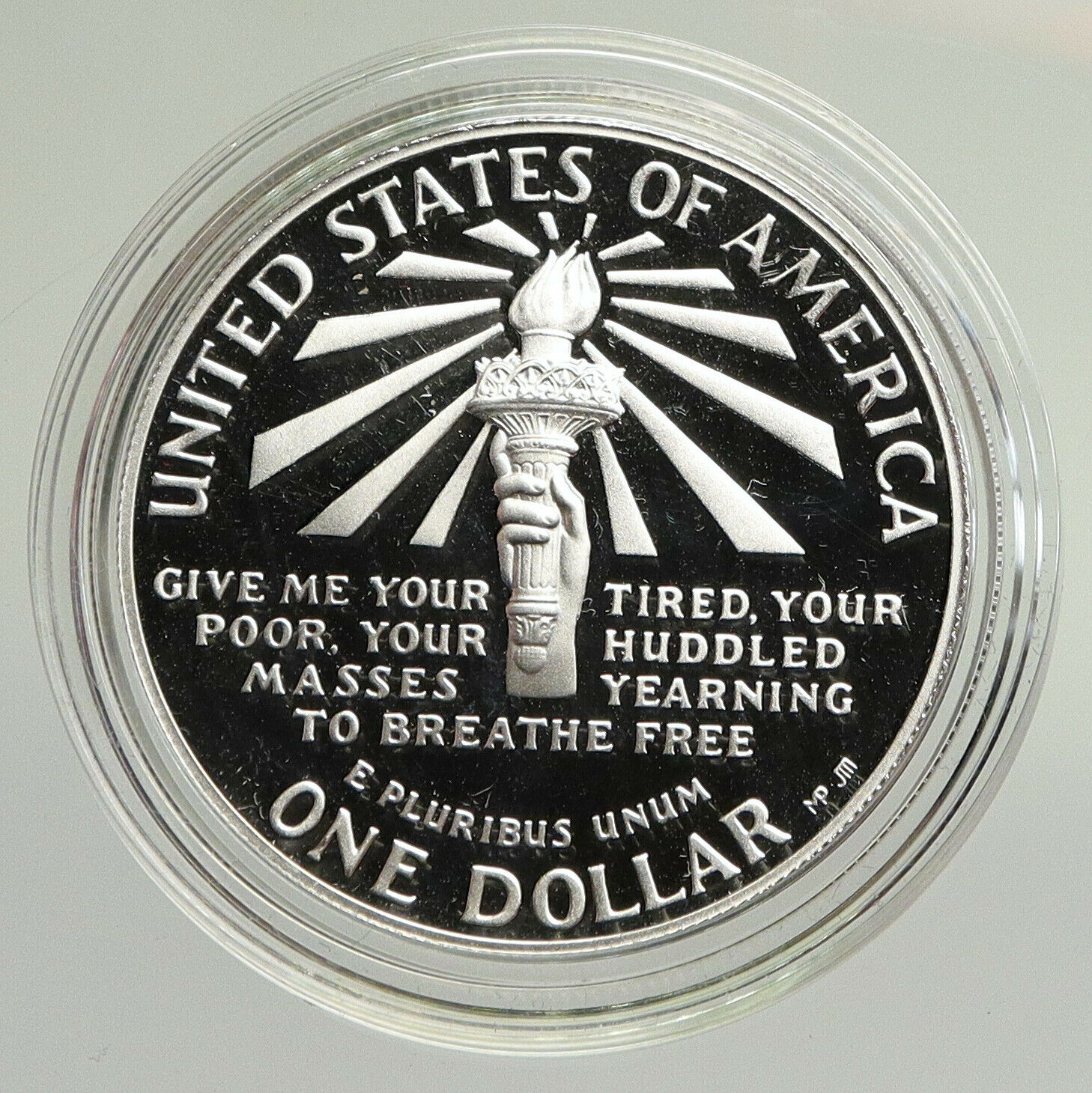 1986S UNITED STATES Ellis Island Statue of Liberty NY Proof Silver $ Coin i94789