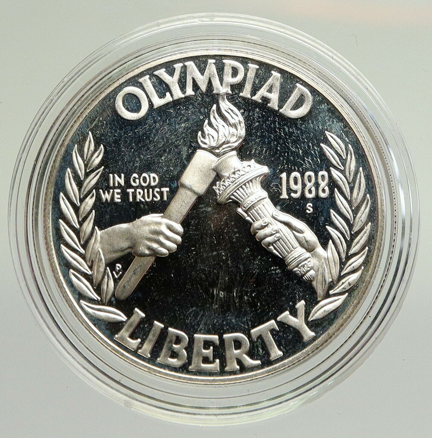 1988 S UNITED STATES US Olympics Seoul Korea OLD Proof SILVER Dollar Coin i94806