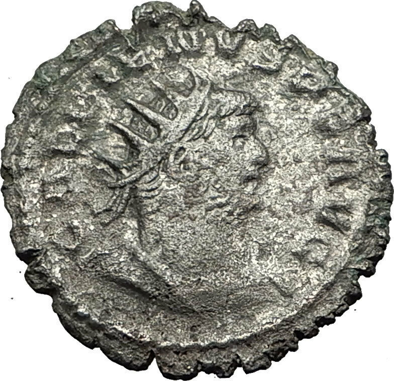 GALLIENUS 253AD Billon Silver Authentic Rare Ancient Roman Coin Virtus i59392