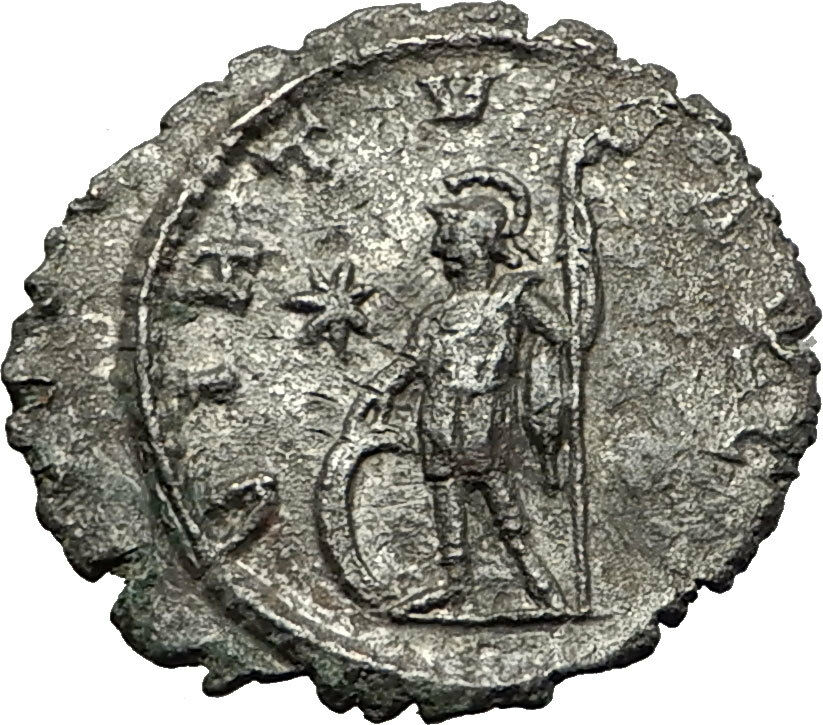 GALLIENUS 253AD Billon Silver Authentic Rare Ancient Roman Coin Virtus i59392