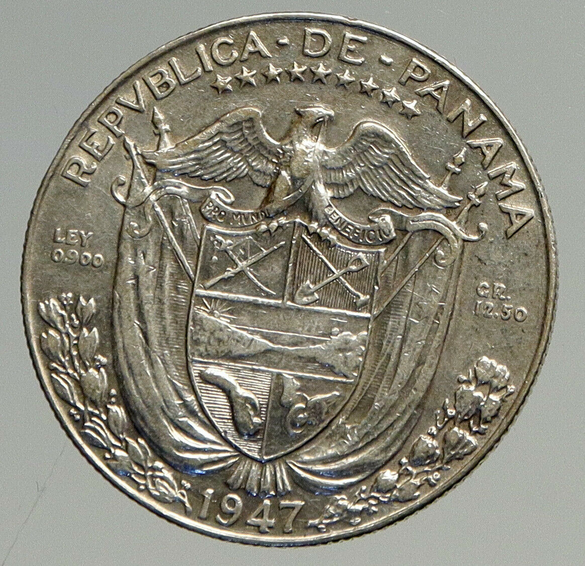 1947 PANAMA Spanish Conquistador Hero VINTAGE OLD Silver 1/2 BALBOA Coin i94604