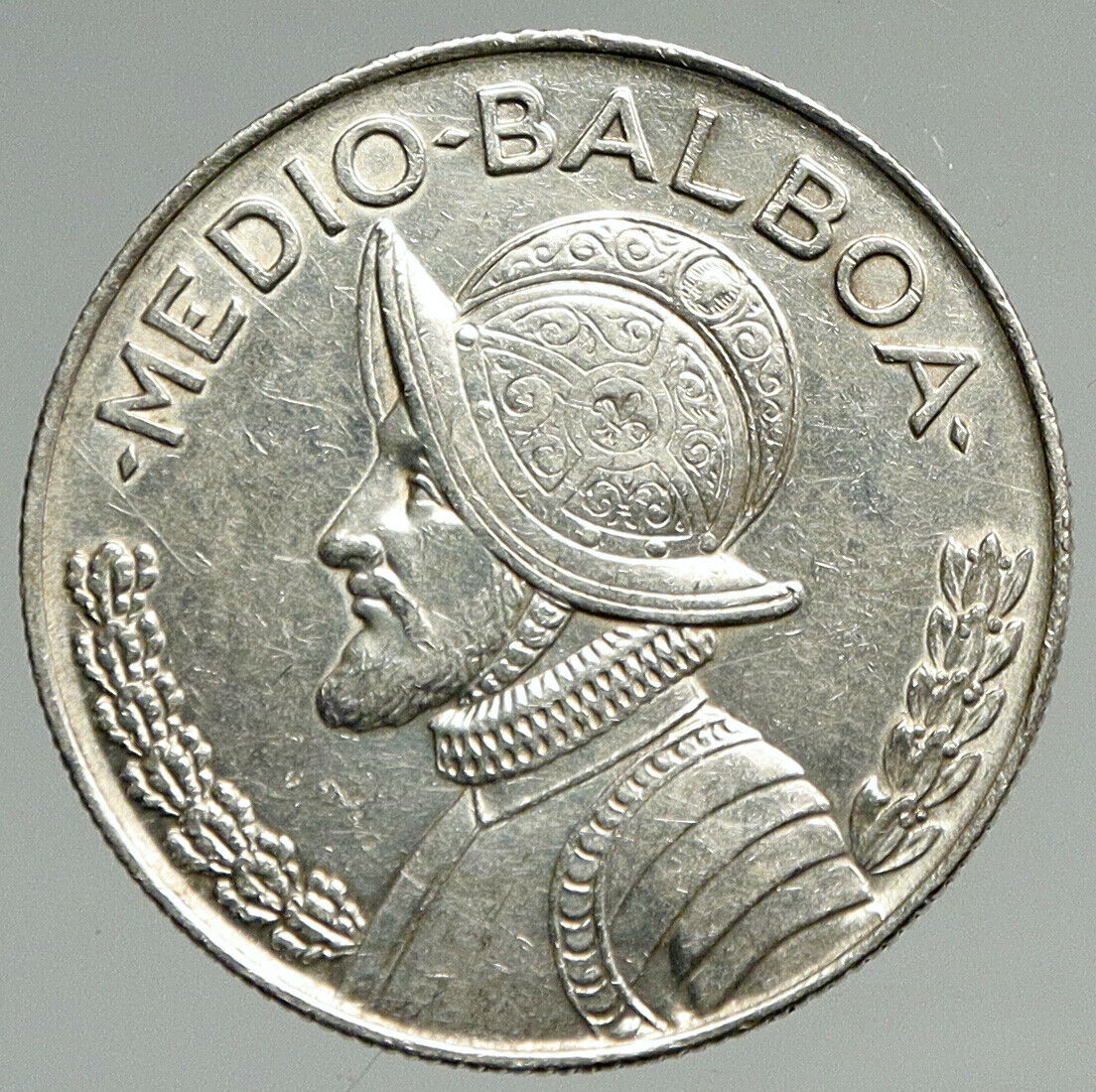 1962 PANAMA Spanish Conquistador Hero VINTAGE OLD Silver 1/2 BALBOA Coin i94619