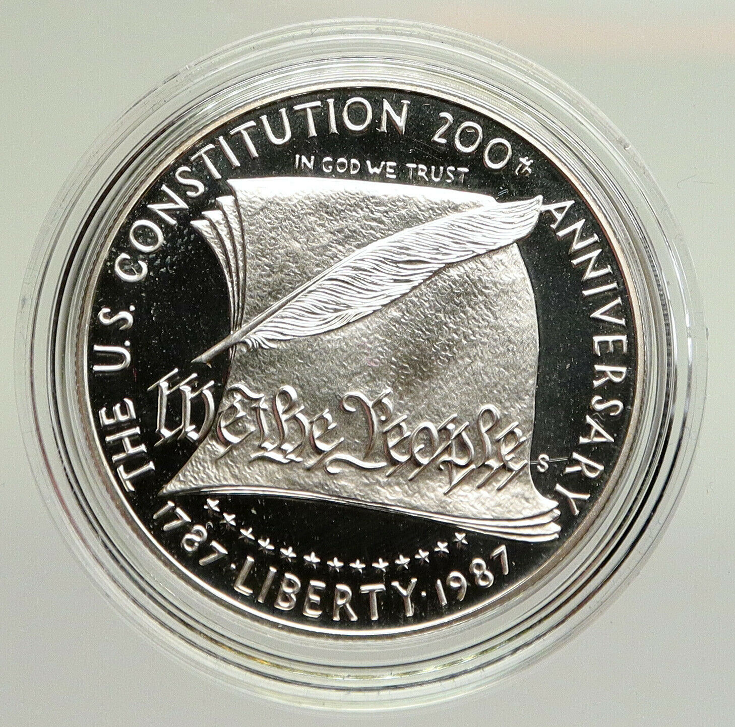 1987S UNITED STATES US Constitution Quill Scroll PROOF SILVER Dollar Coin i94827