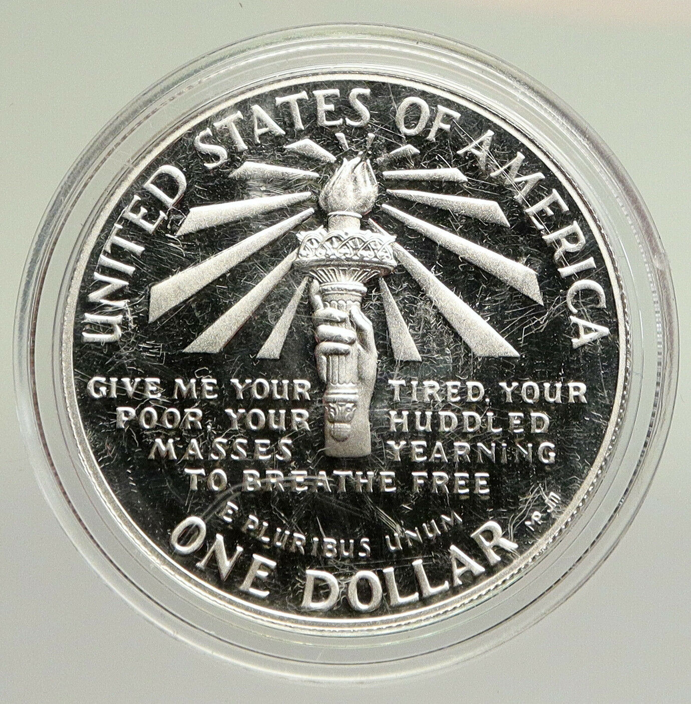 1986S UNITED STATES Ellis Island Statue of Liberty NY Proof Silver $ Coin i94816