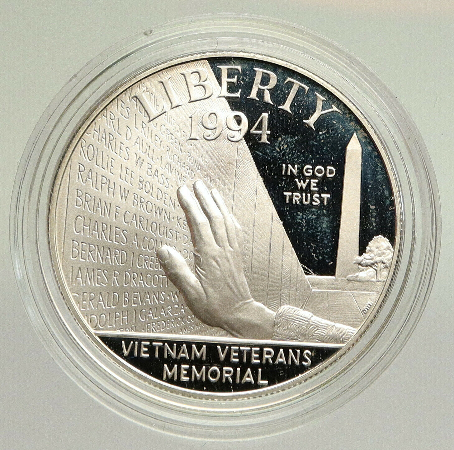 1994 P United States VIETNAM VETERANS MEMORIAL Proof Silver Dollar Coin i94820