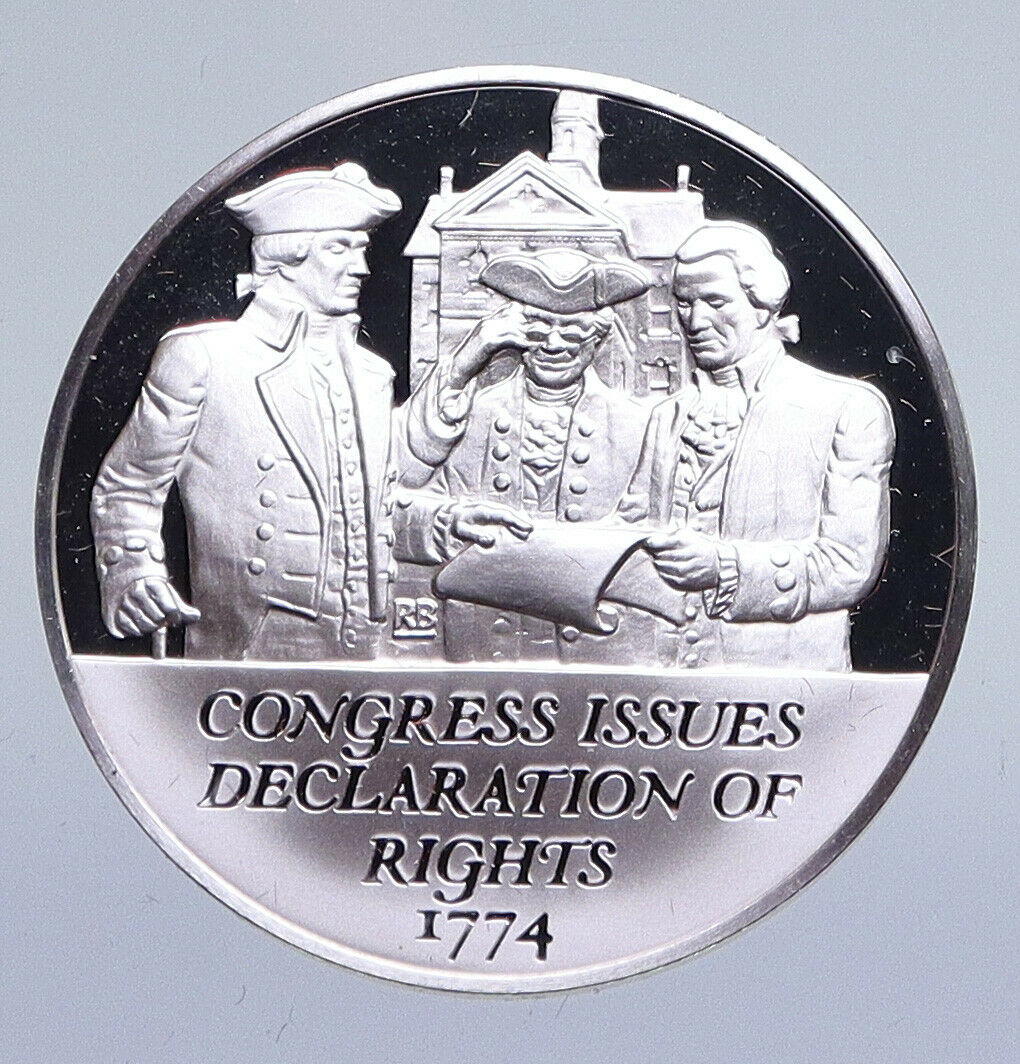 1970 United States REVOLUTION 1774 CONGRESS Has RIGHTS Proof Silver Medal i94863