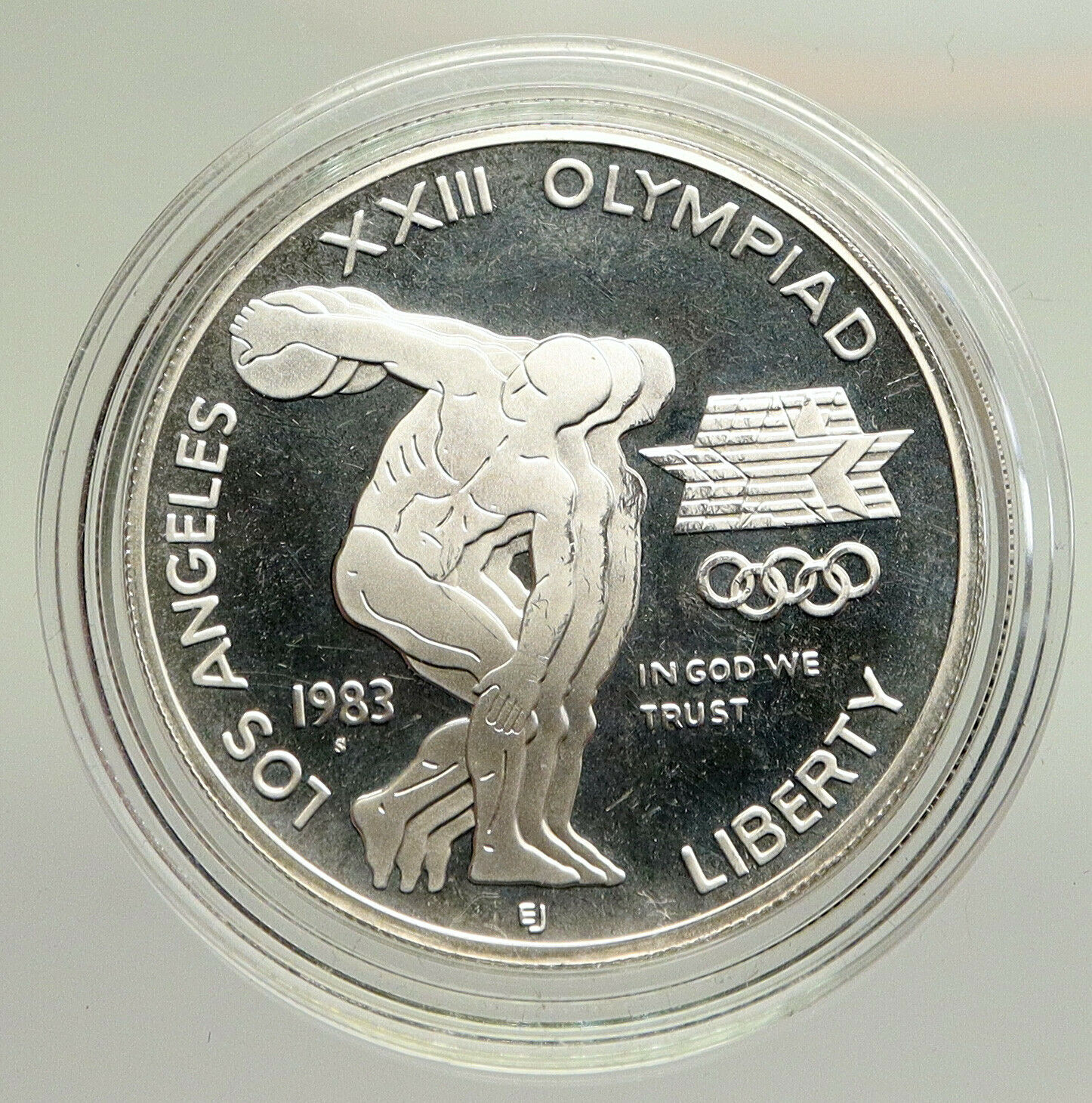 1983 S UNITED STATES Los Angeles 23rd Olympics Proof Silver Dollar Coin i94831