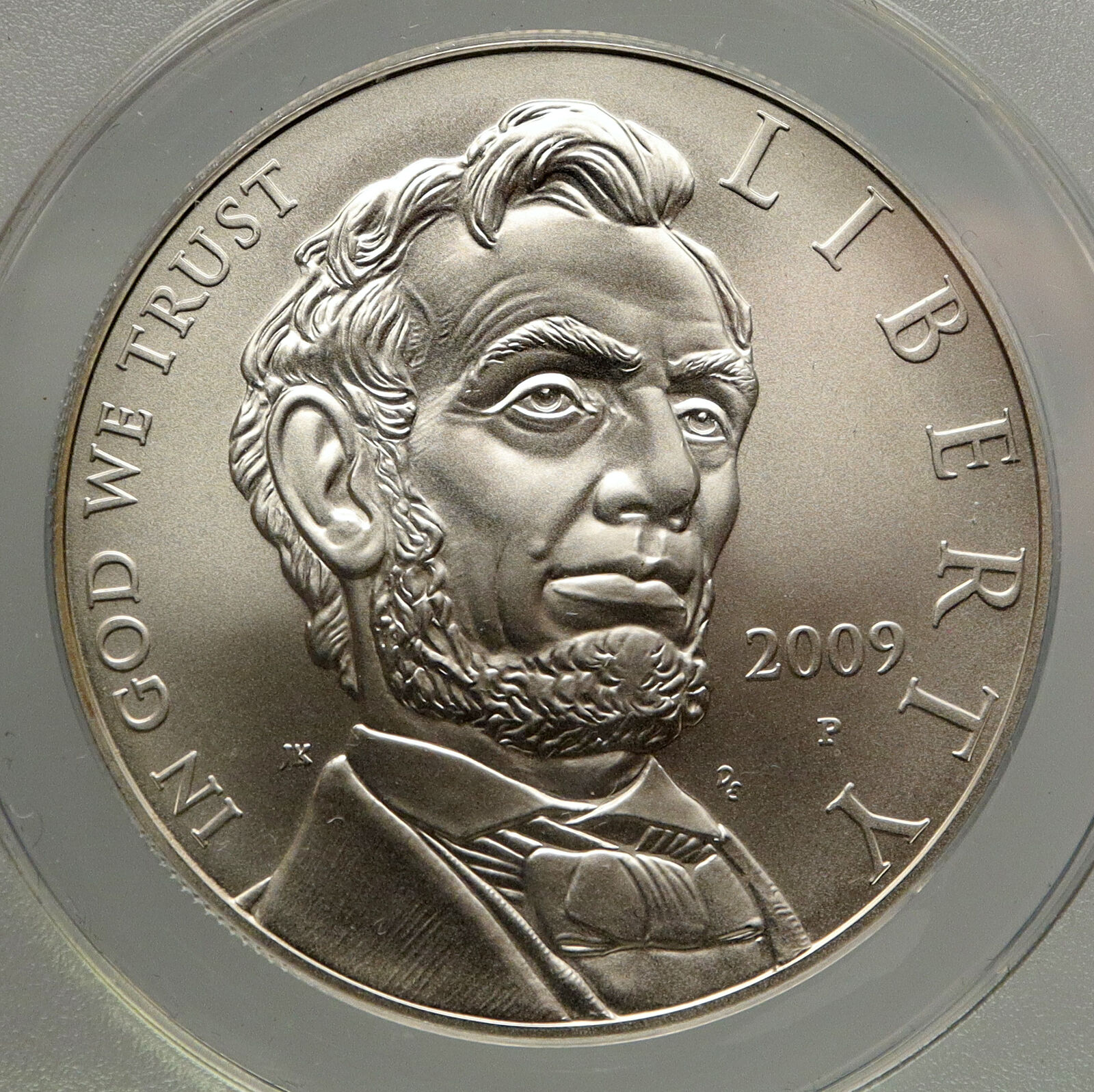 2009 USA President Abraham Lincoln Bicentl MATTE SILVER Dollar Coin ANACS i93367