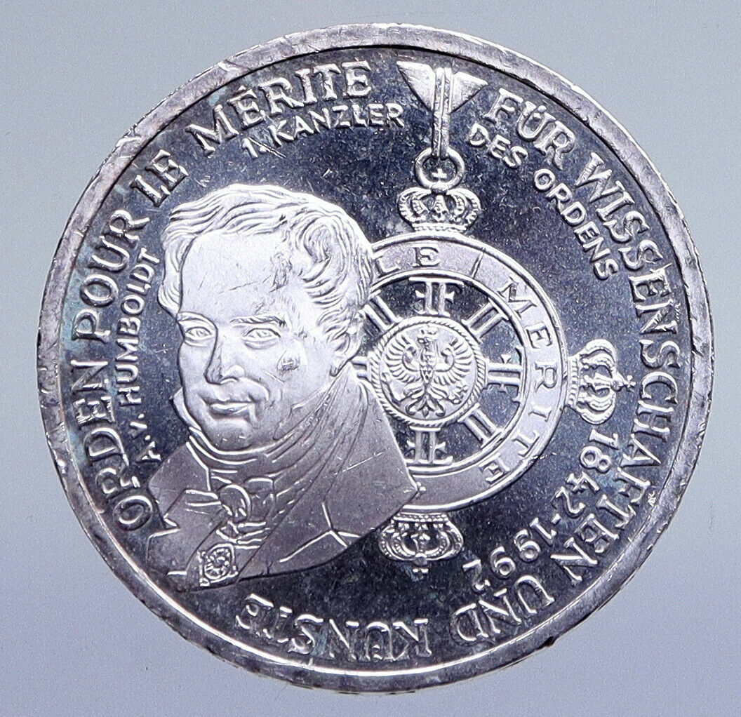 1992 D GERMANY Order of Merit Pour-le-Merité Proof Silver 10 Mark Coin i94854