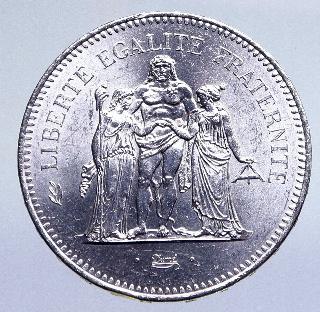 1975 FRANCE Large HERCULES Motto VINTAGE Old Silver 50 FRANCS French Coin i94845