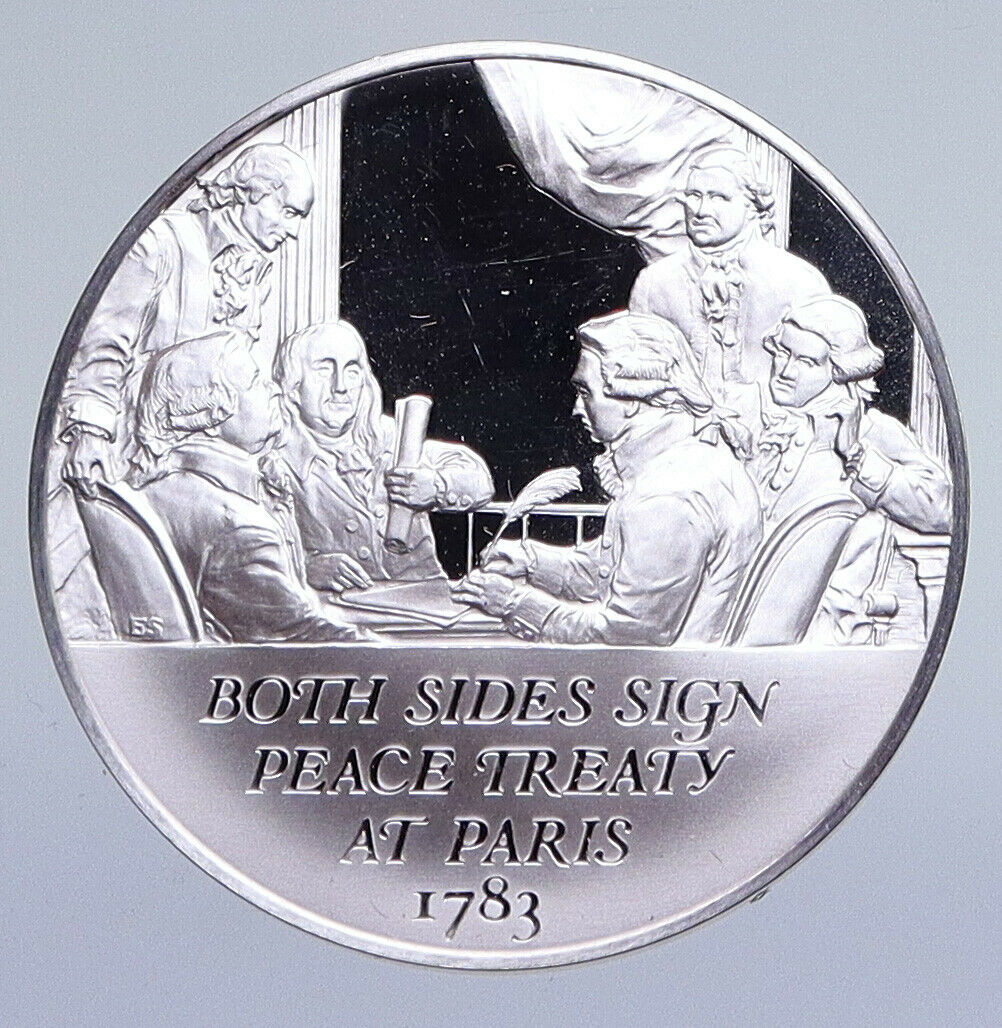 1970 United States REVOLUTION - PEACE TREATY in PARIS Proof Silver Medal i94862