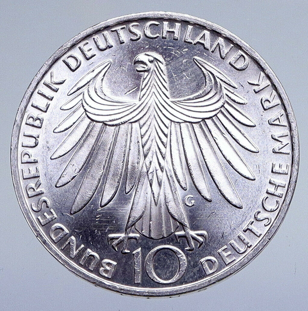 1972 G Germany Munich Summer Olympics XX ATHLETES BU Silver 10 Mark Coin i94855