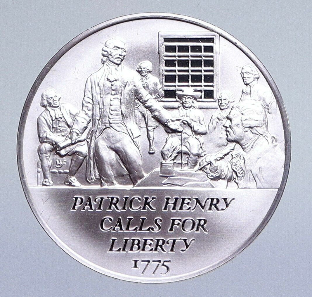 1970 United States REVOLUTION History PATRICK HENRY Proof Silver Medal i94867