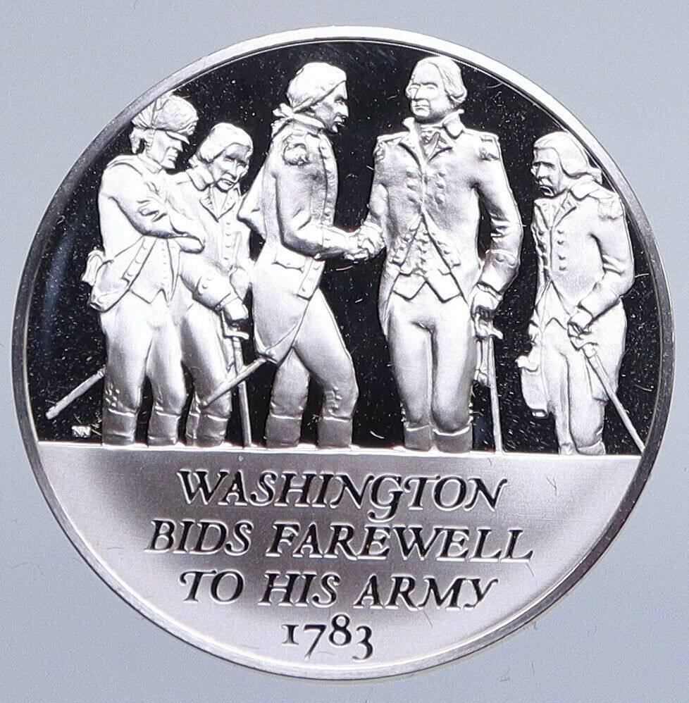 1970 United States REVOLUTION History WASHINGTON ARMY Proof Silver Medal i94870