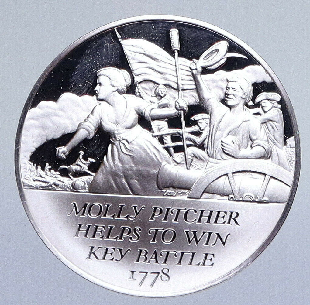 1970 United States REVOLUTION MOLLY PITCHER WIN BATTLE Proof Silver Medal i94882