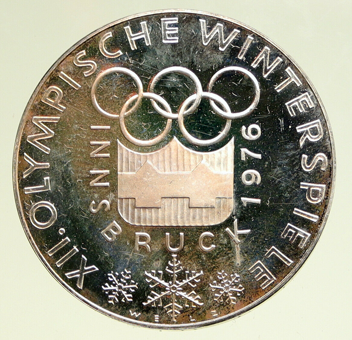 1976 AUSTRIA Innsbruck Winter OLYMPIC Games PRF Silver 100 Schilling Coin i95047