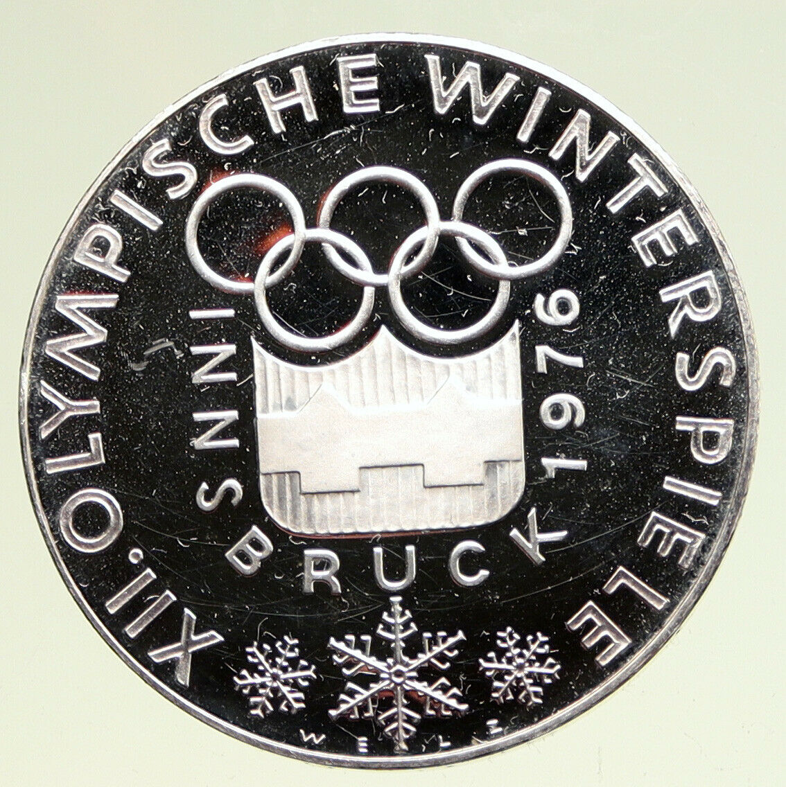 1976 AUSTRIA Innsbruck Winter OLYMPIC Games PRF Silver 100 Schilling Coin i95038