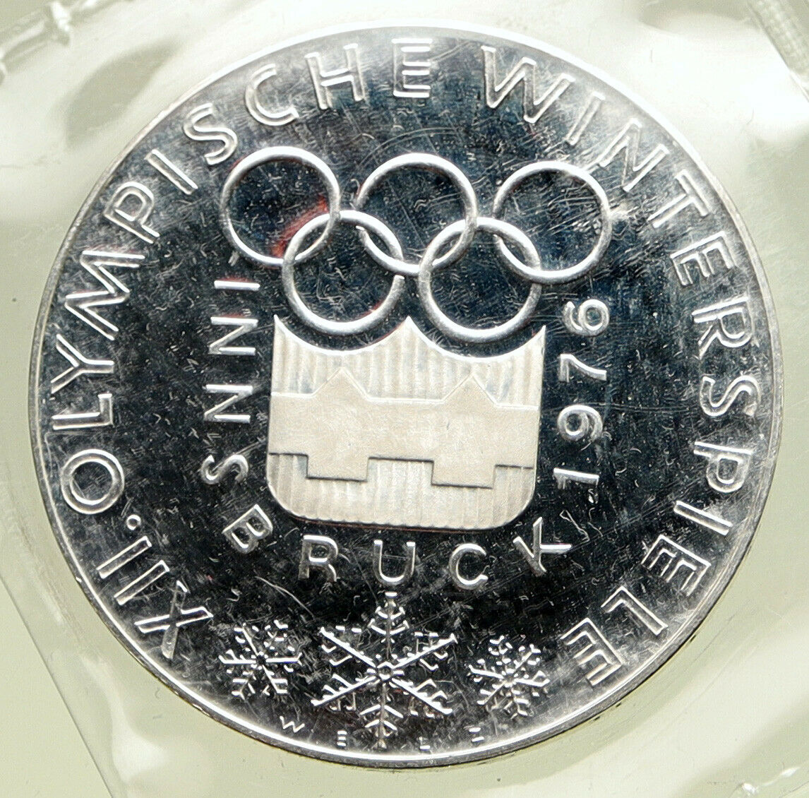 1976 AUSTRIA Innsbruck Winter OLYMPIC Games PRF Silver 100 Schilling Coin i95049