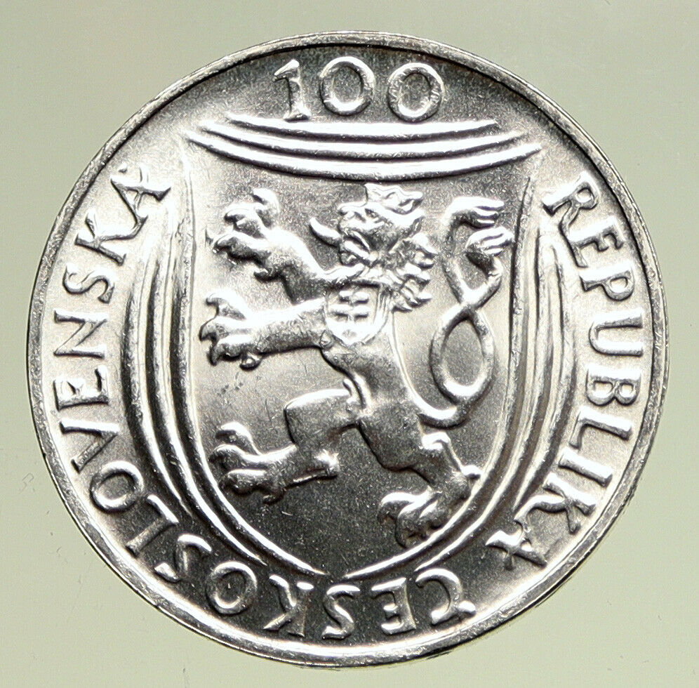 1951 CZECH REPUBLIC Czechoslovakia KLEMENT GOTTWALD Silver 100 Korun Coin i95043