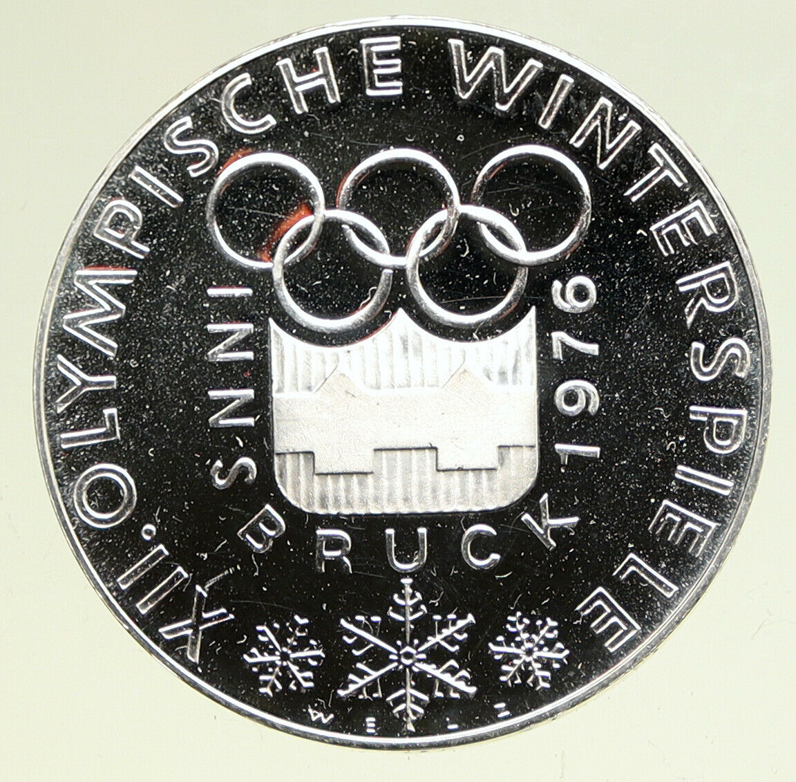 1976 AUSTRIA Innsbruck Winter OLYMPIC Games PRF Silver 100 Schilling Coin i95044