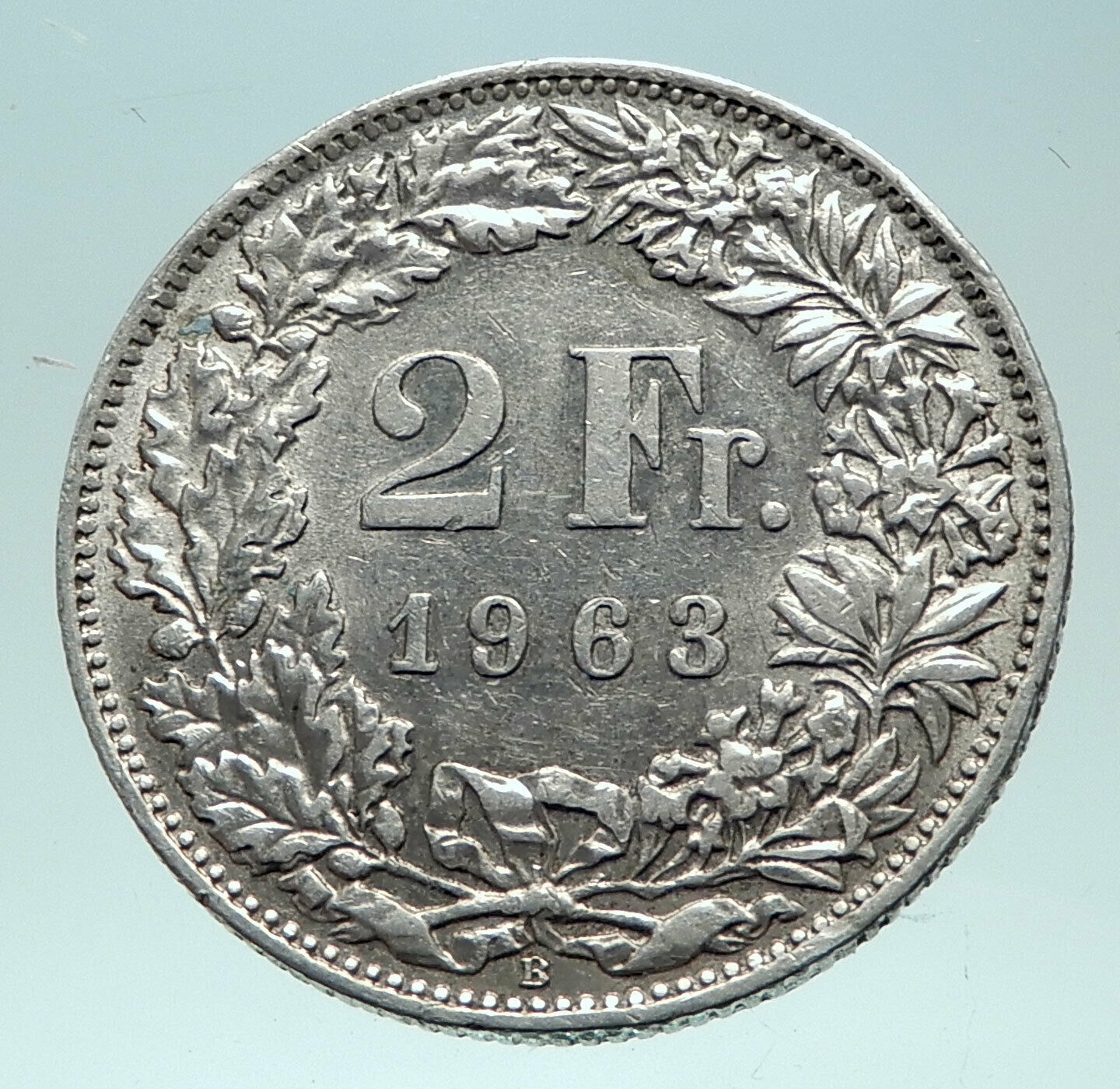 1963 SWITZERLAND - SILVER 2 Francs Coin HELVETIA Symbolizes SWISS Nation i82299