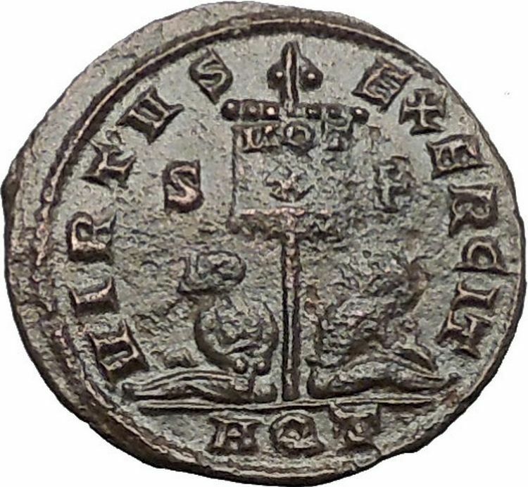 CRISPUS son of CONSTANTINE the GREAT 320AD Ancient Roman Coin Vexillum i54795