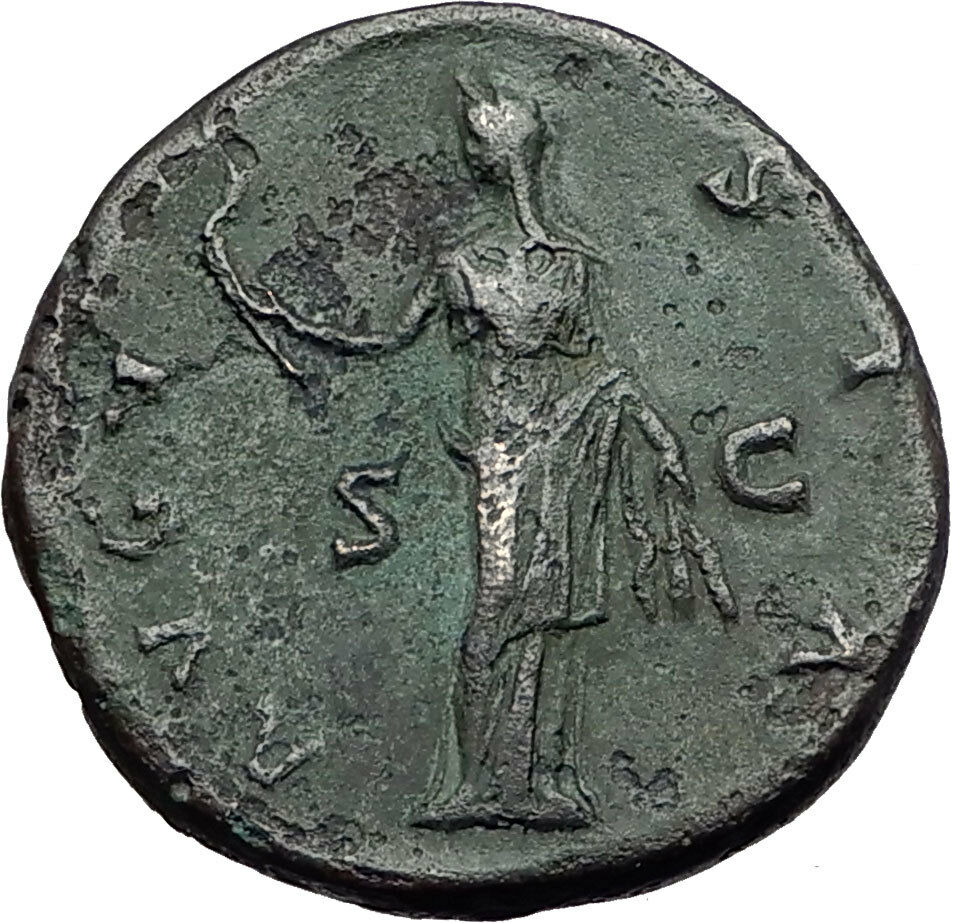 Faustina I 141AD Rare Authentic Genuine Big Ancient Roman Coin Ceres i59512