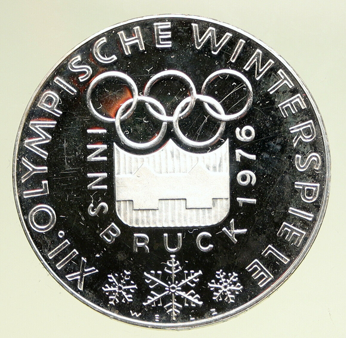 1976 AUSTRIA Innsbruck Winter OLYMPIC Games PRF Silver 100 Schilling Coin i95054