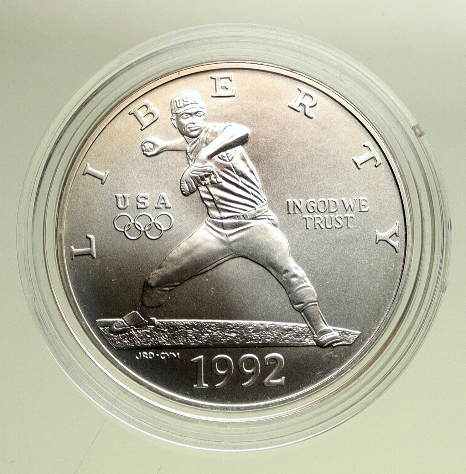 1992 D UNITED STATES USA XXV Olympics Baseball OLD BU Silver Dollar Coin i95073