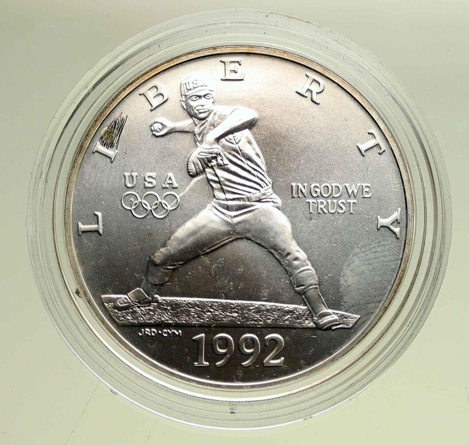 1992 D UNITED STATES USA XXV Olympics Baseball OLD BU Silver Dollar Coin i95072