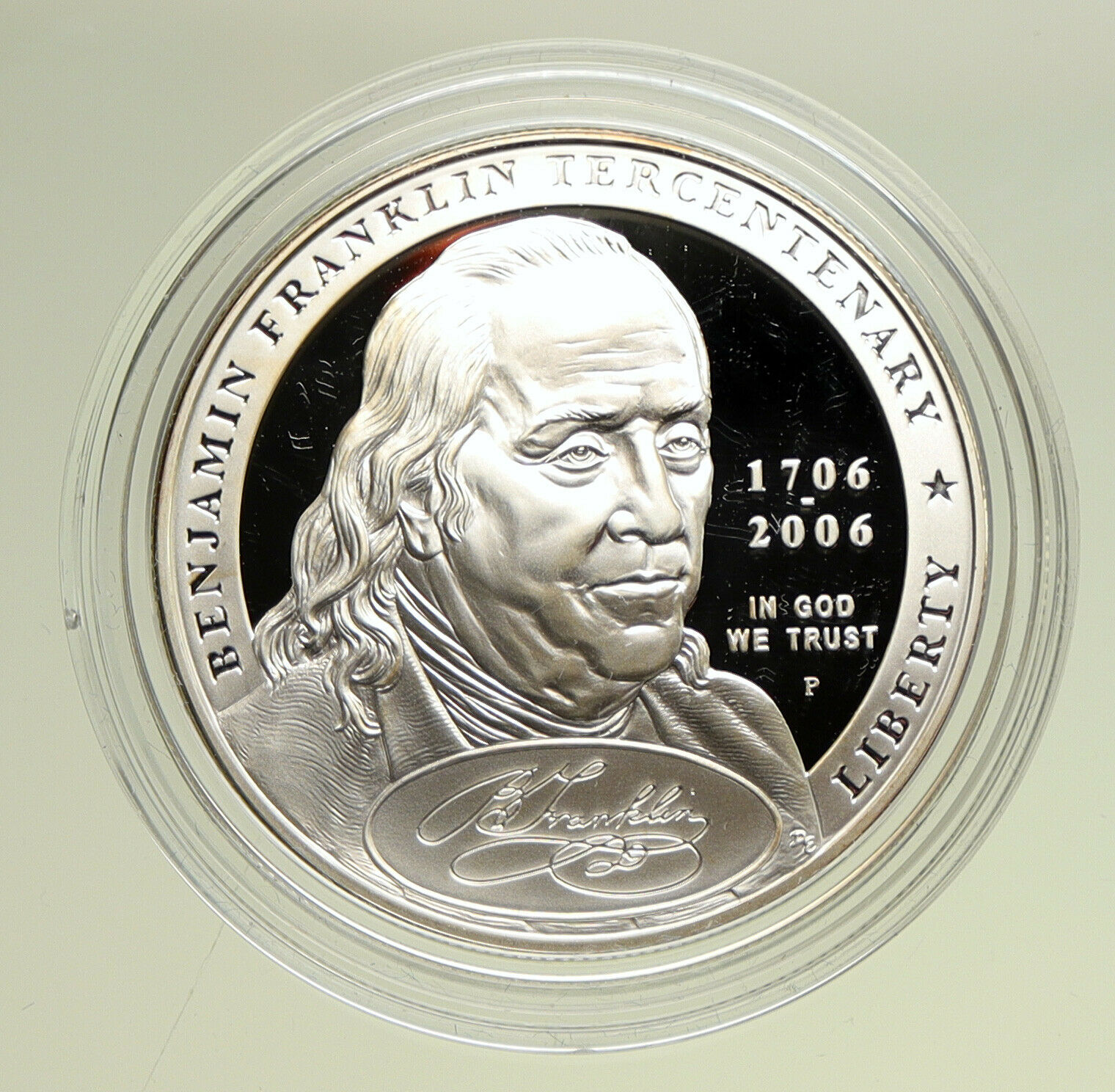 2006 P US United States BENJAMIN FRANKLIN 300Yrs Proof Silver Dollar Coin i95074