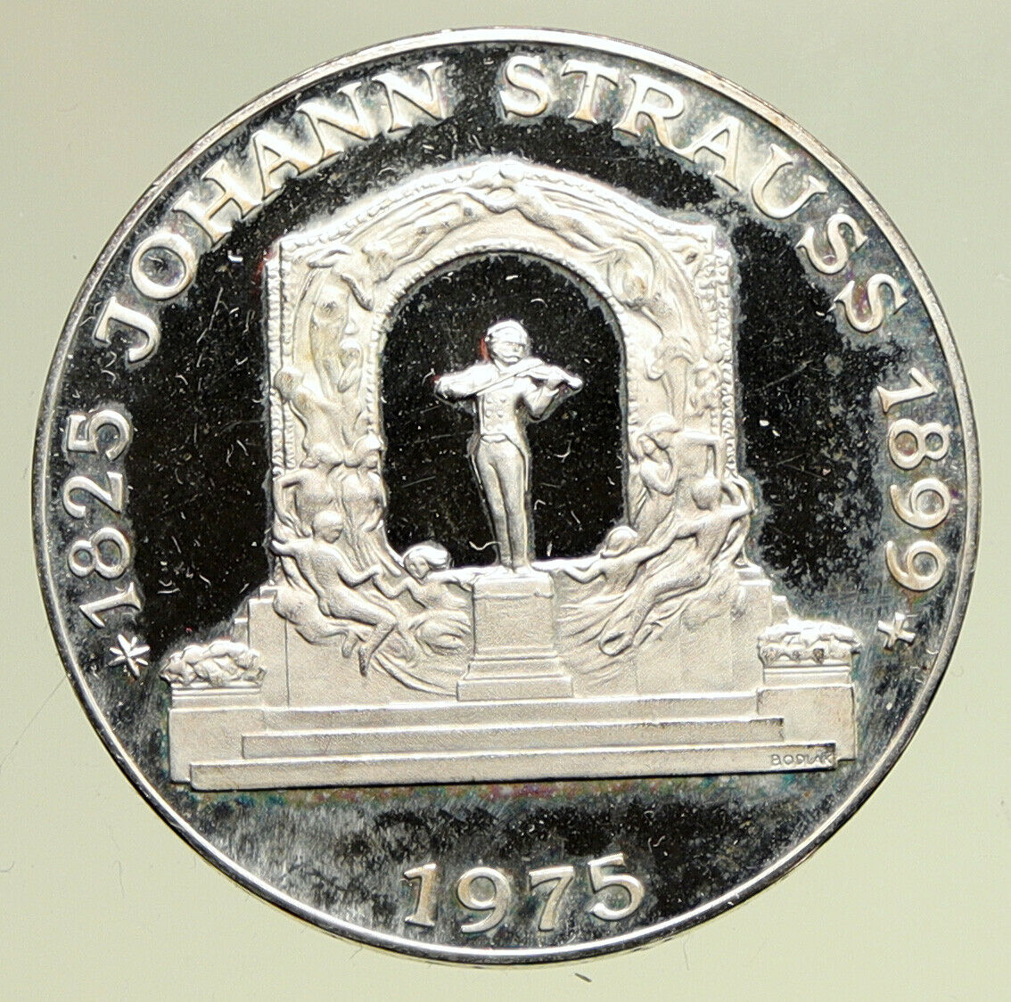 1975 AUSTRIA Johann Strauss Composer OLD Proof Silver 100 Shilling Coin i95063