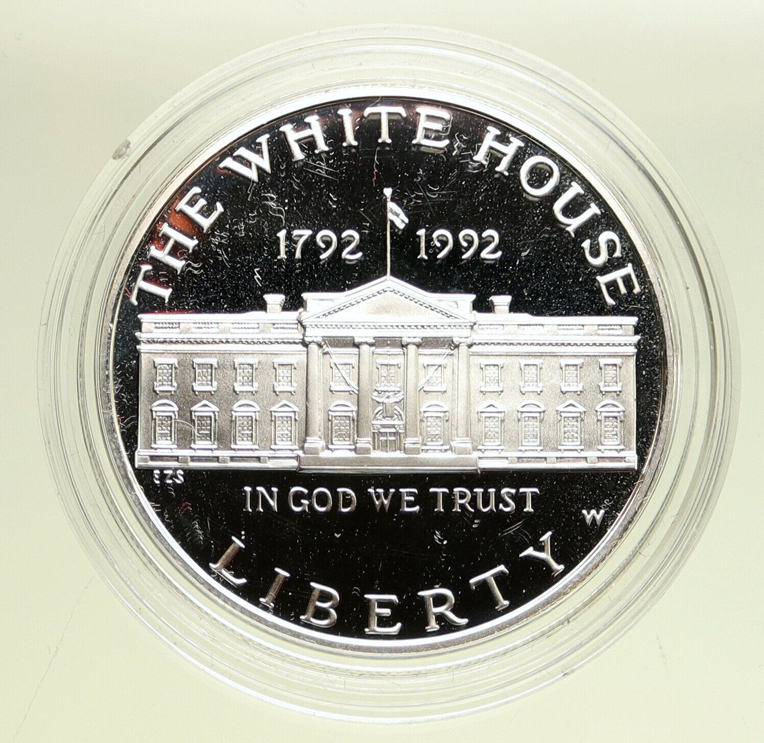 1992 W UNITED STATES USA White House Bicentenary Proof Silver Dollar Coin i95089