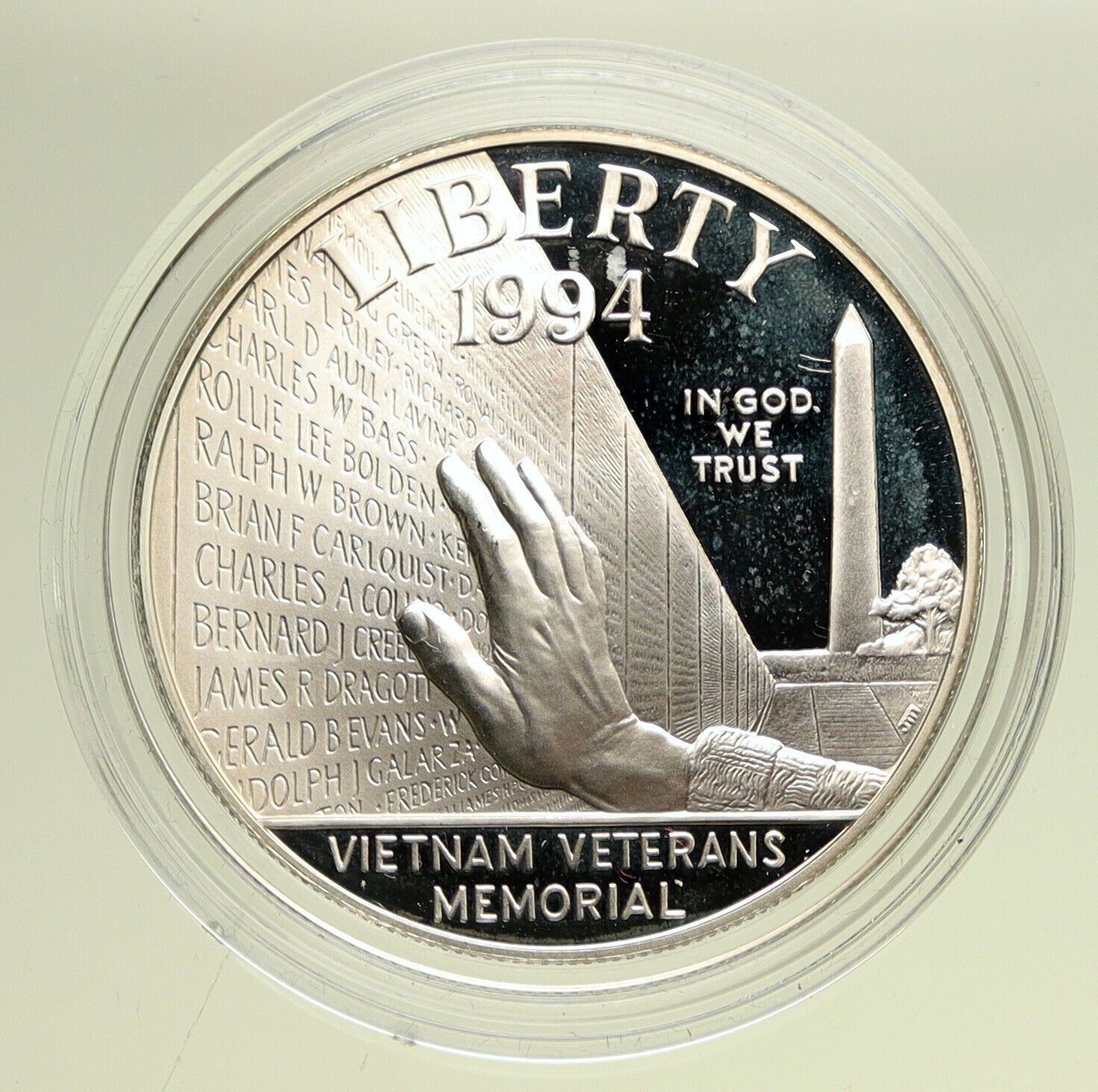 1994 P United States VIETNAM VETERANS MEMORIAL Proof Silver Dollar Coin i95084