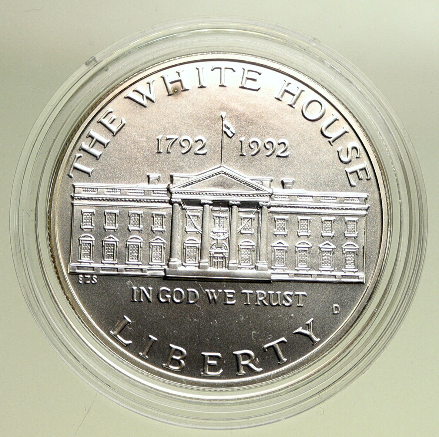 1992 D UNITED STATES USA White House Bicentenary BU Silver Dollar Coin i95082