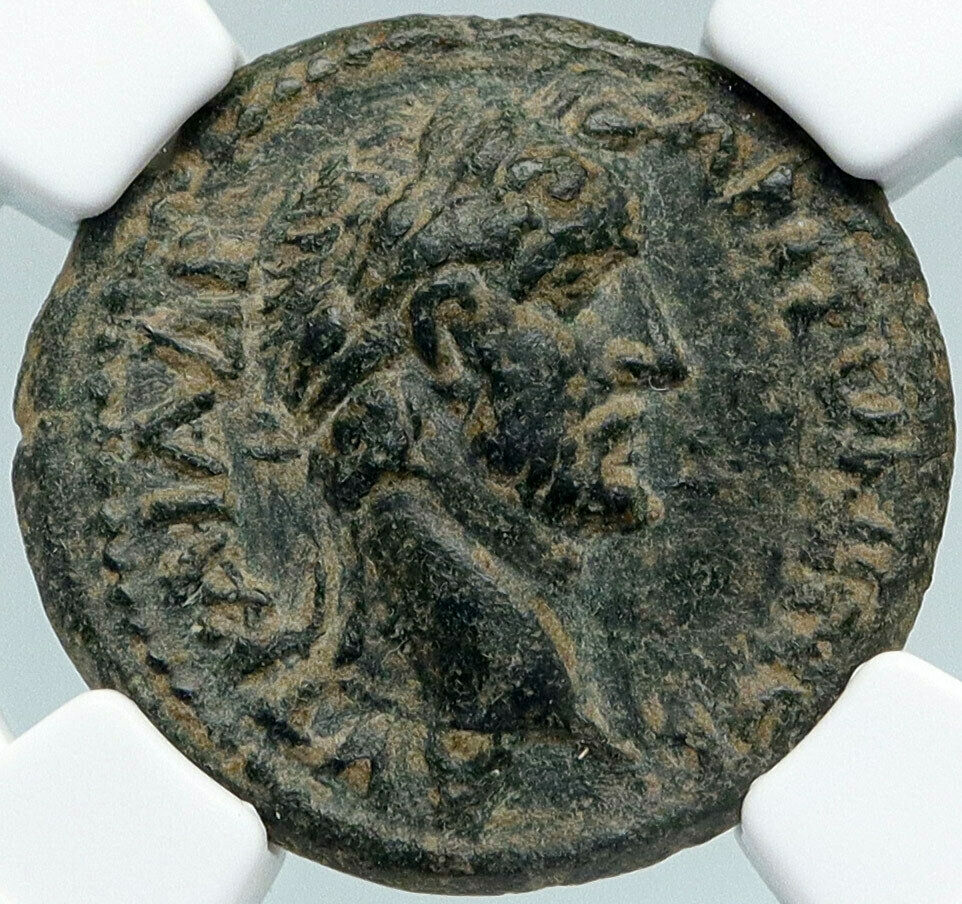 ANTONINUS PIUS Rome ANTIQUE Ancient ANTIQUE Old Roman Coin MOON MEN NGC i88352