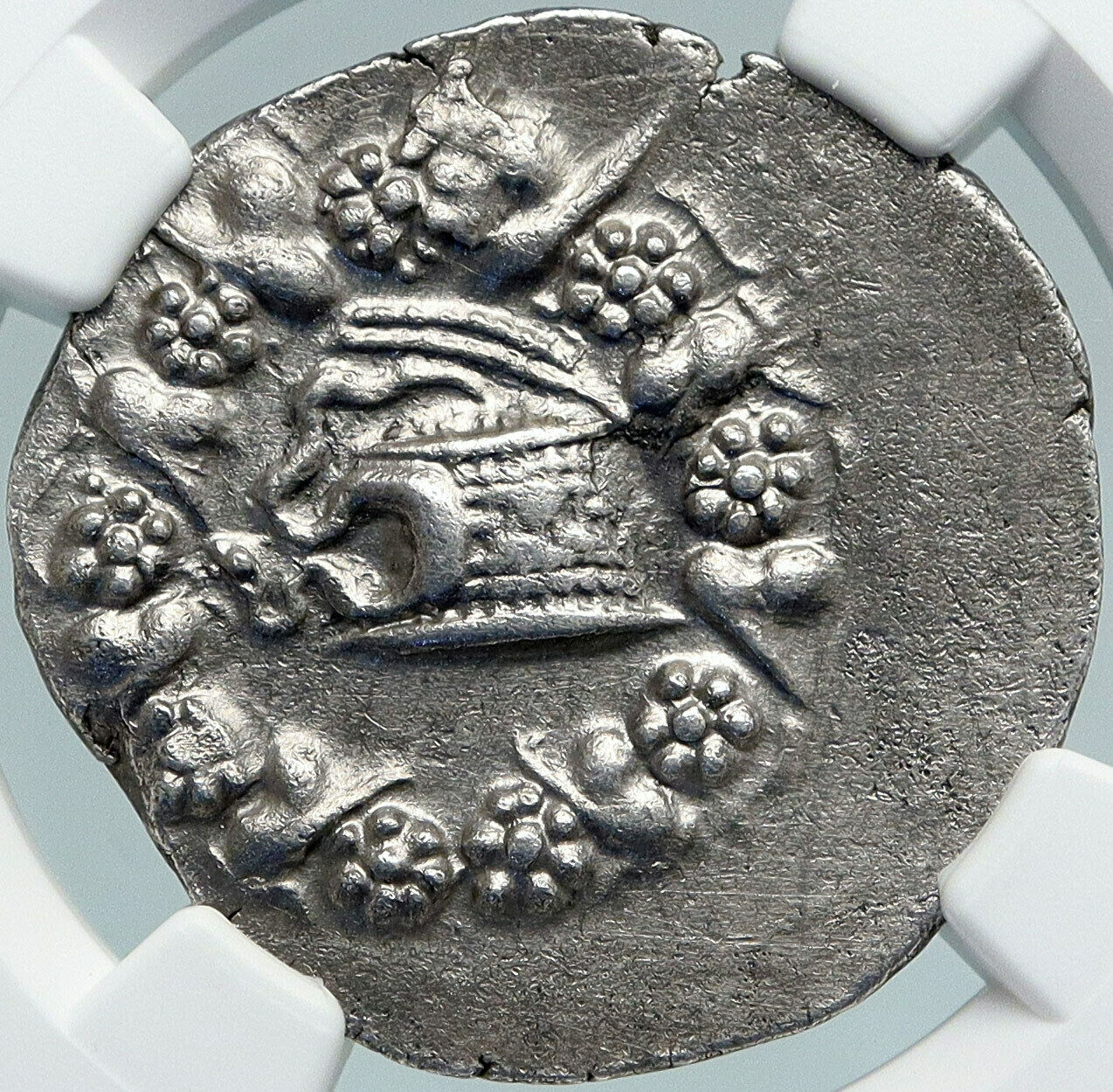 PERGAMON in MYSIA Authentic Ancient 92BC OLD Silver Greek Coin OWL NGC i88355