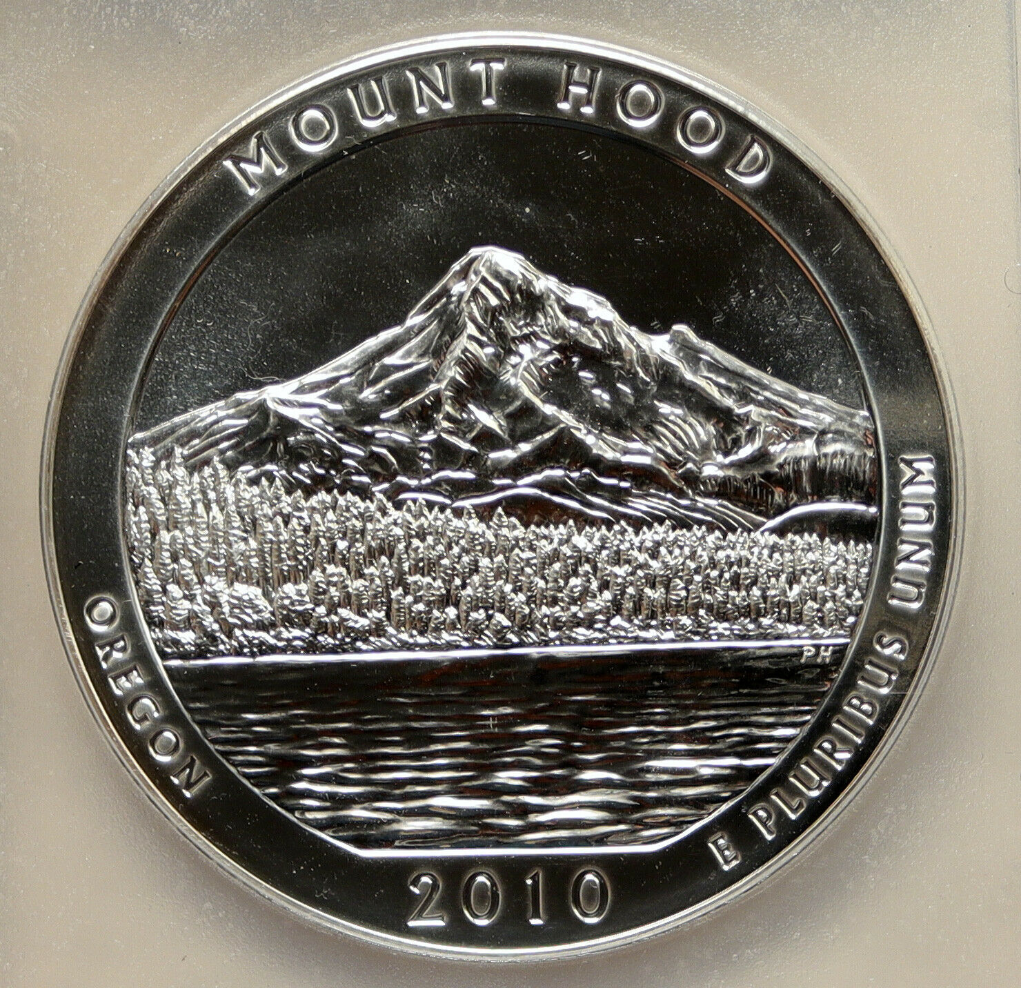 2010 UNITED STATES MOUNT HOOD OREGON 5 OZ Prooflike Silver 25C Coin PCGS i95251