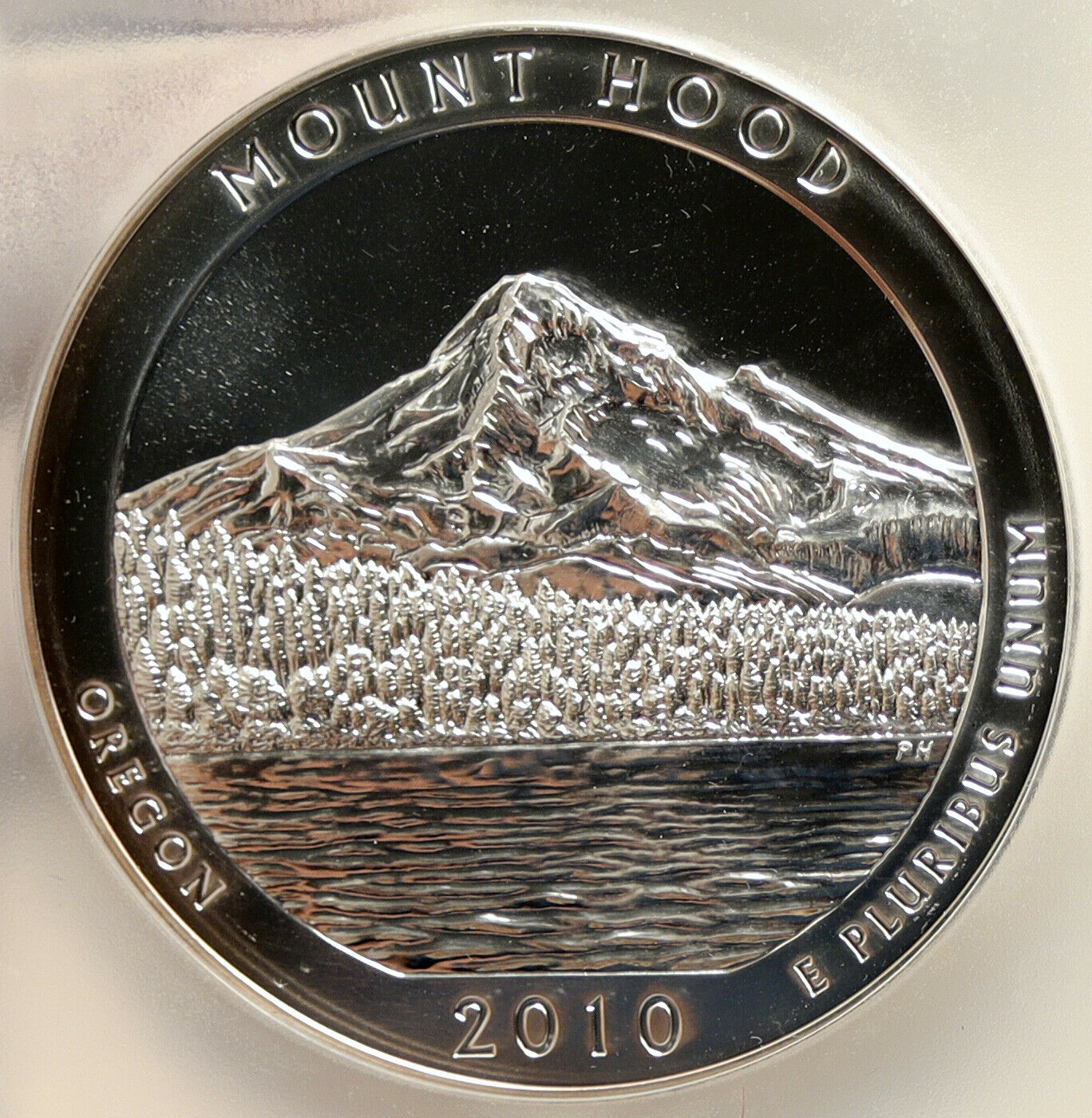 2010 UNITED STATES MOUNT HOOD OREGON 5 OZ Prooflike Silver 25C Coin PCGS i95252