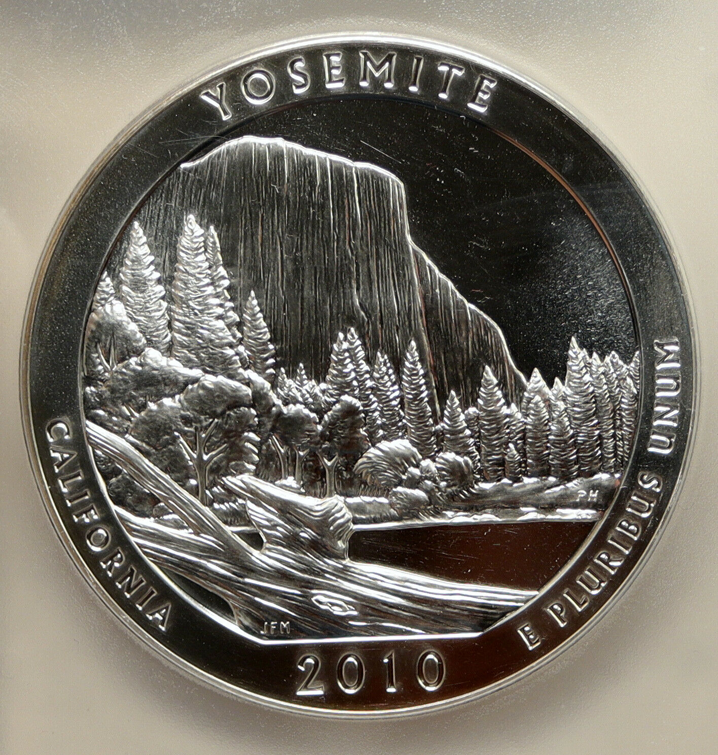 2010 UNITED STATES YOSEMITE CALIFORNIA 5OZ Prooflike Silver 25C Coin PCGS i95255