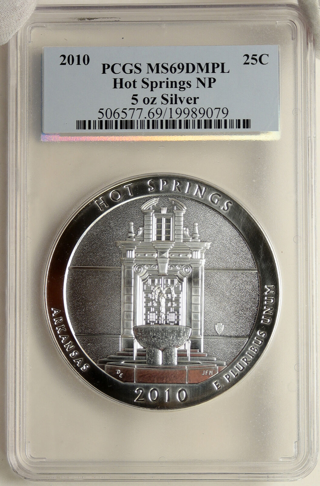 2010 UNITED STATES HOT SPRINGS ARKANSAS 5OZ Prooflike Silver 25 Coin PCGS i95254