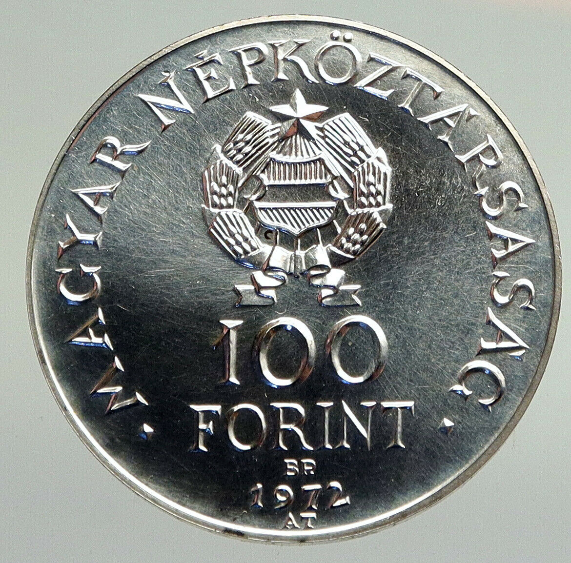 1972 HUNGARY Budapest KEYSTONE Old Proof Silver 100 Forint Hungarian Coin i94765