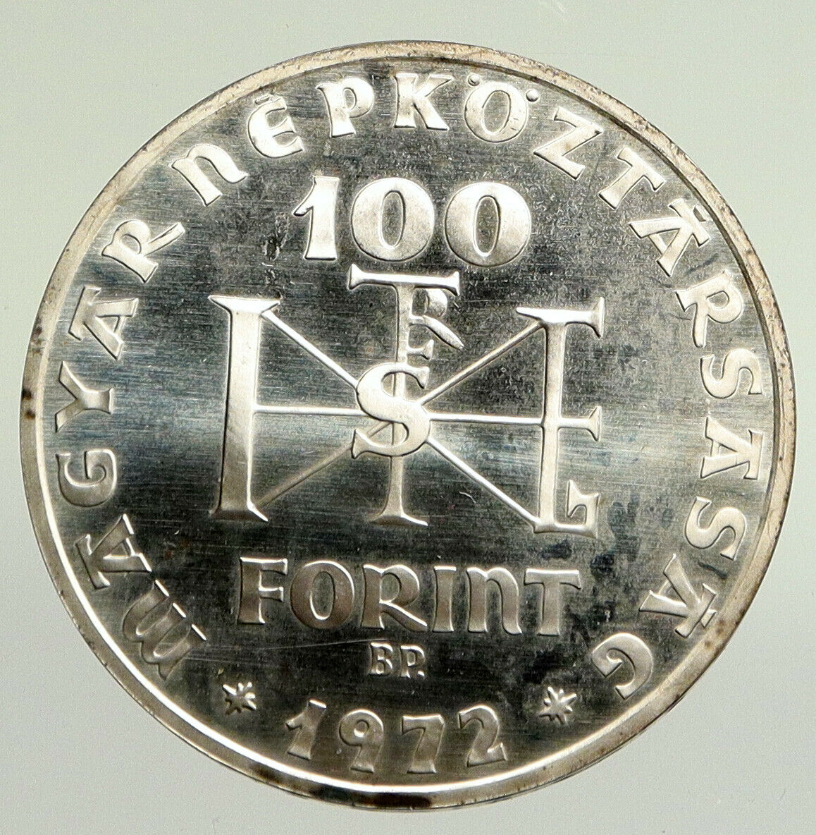 1972 HUNGARY Saint Stephen Old Proof Silver 100 Forint Hungarian Coin i94771