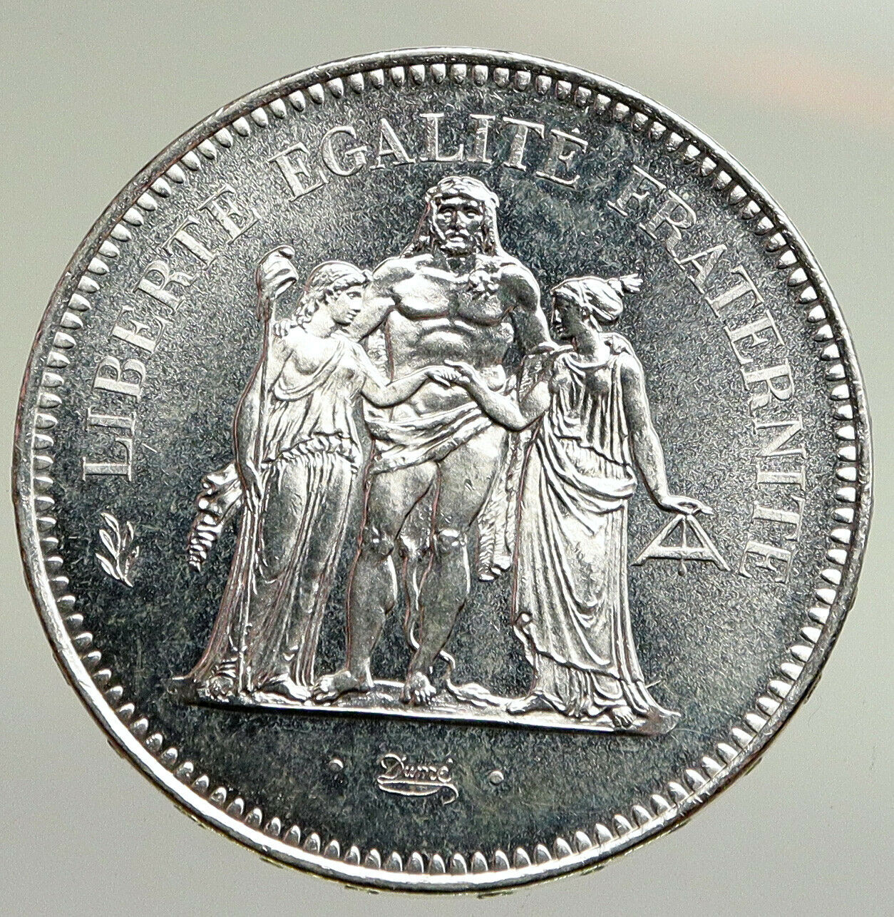 1975 FRANCE Large HERCULES Motto VINTAGE Old Silver 50 FRANCS French Coin i94779