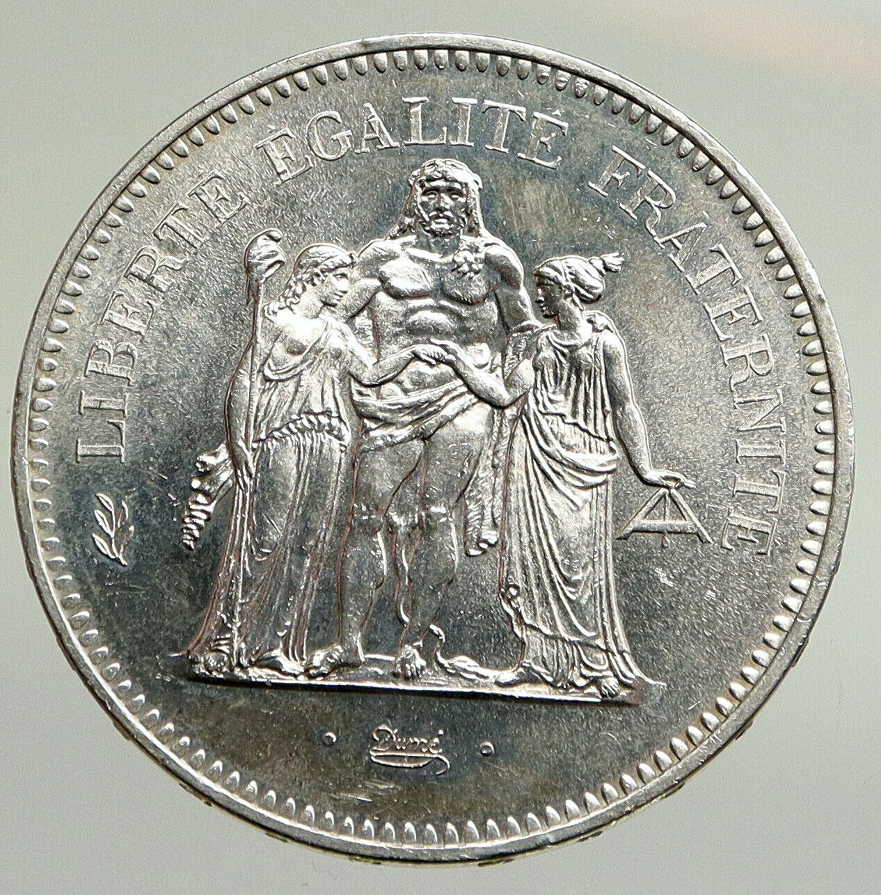 1975 FRANCE Large HERCULES Motto VINTAGE Old Silver 50 FRANCS French Coin i94778