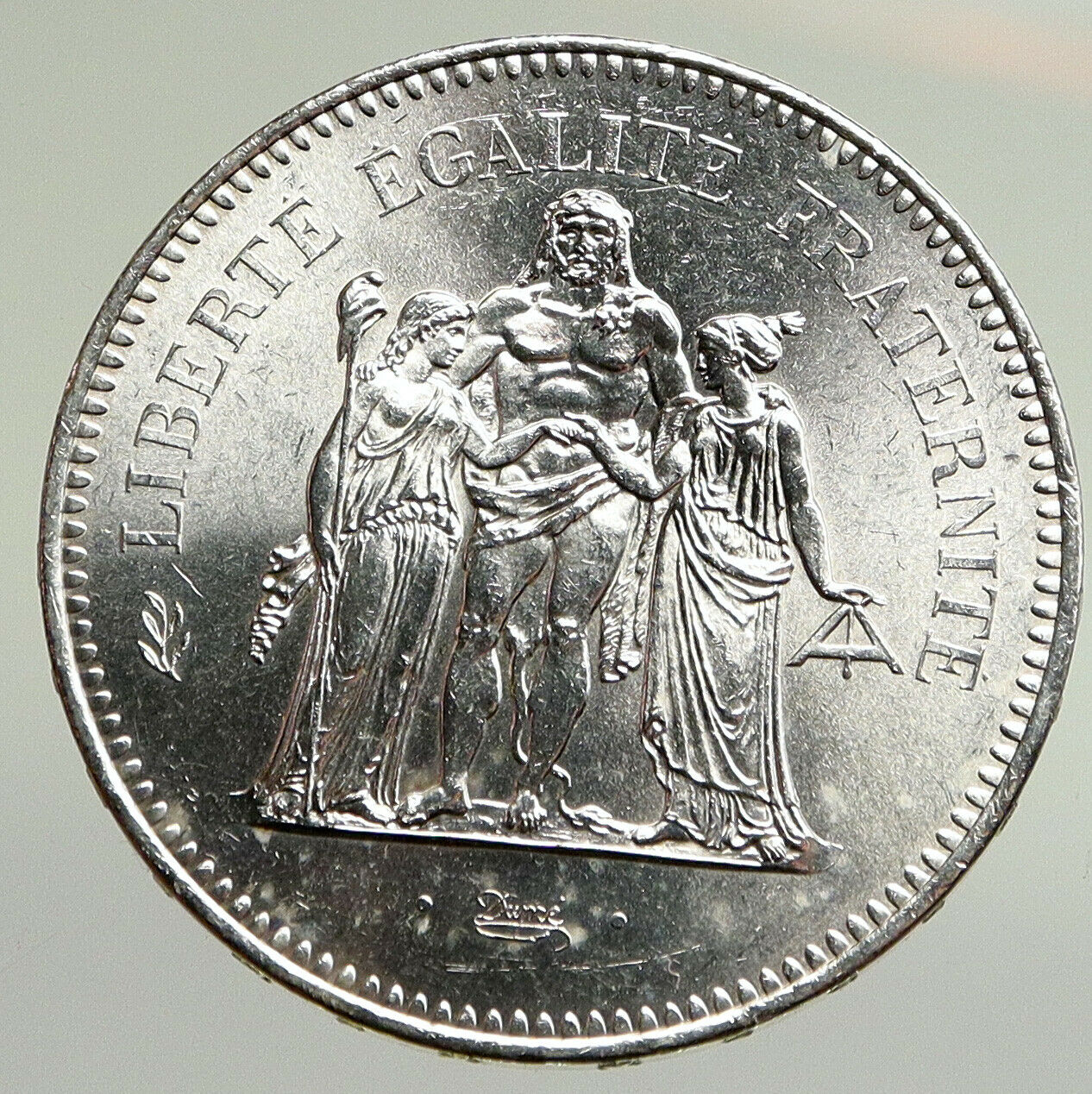 1975 FRANCE Large HERCULES Motto VINTAGE Old Silver 50 FRANCS French Coin i94782